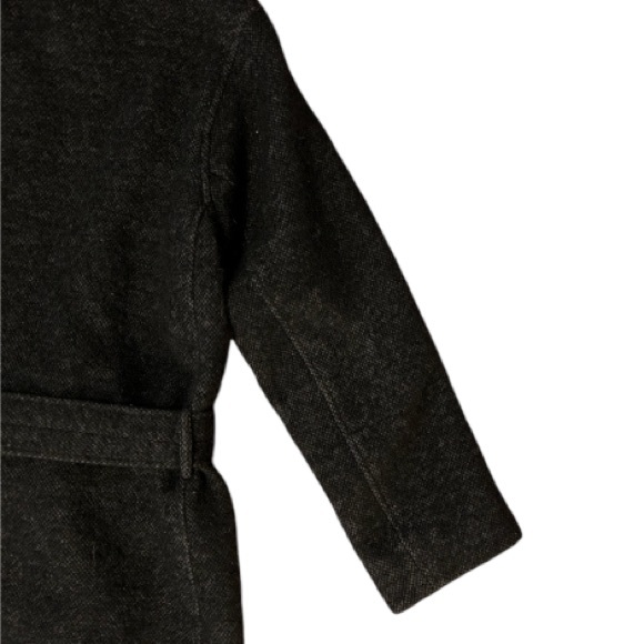 Aritzia Wilfred Broquerie Long Wool Alpaca Mohair Coat in Grey/Black Size Large - Picture 7 of 13